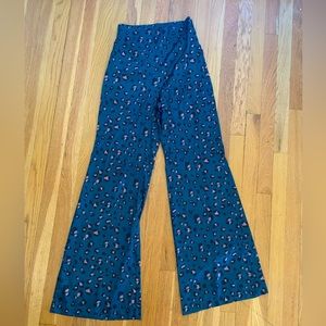 Silk leopard pants- wide leg